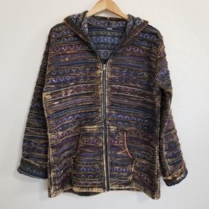 COPY - NWOT Nepal Ethnic Zip Up Hoodie Jacket XL